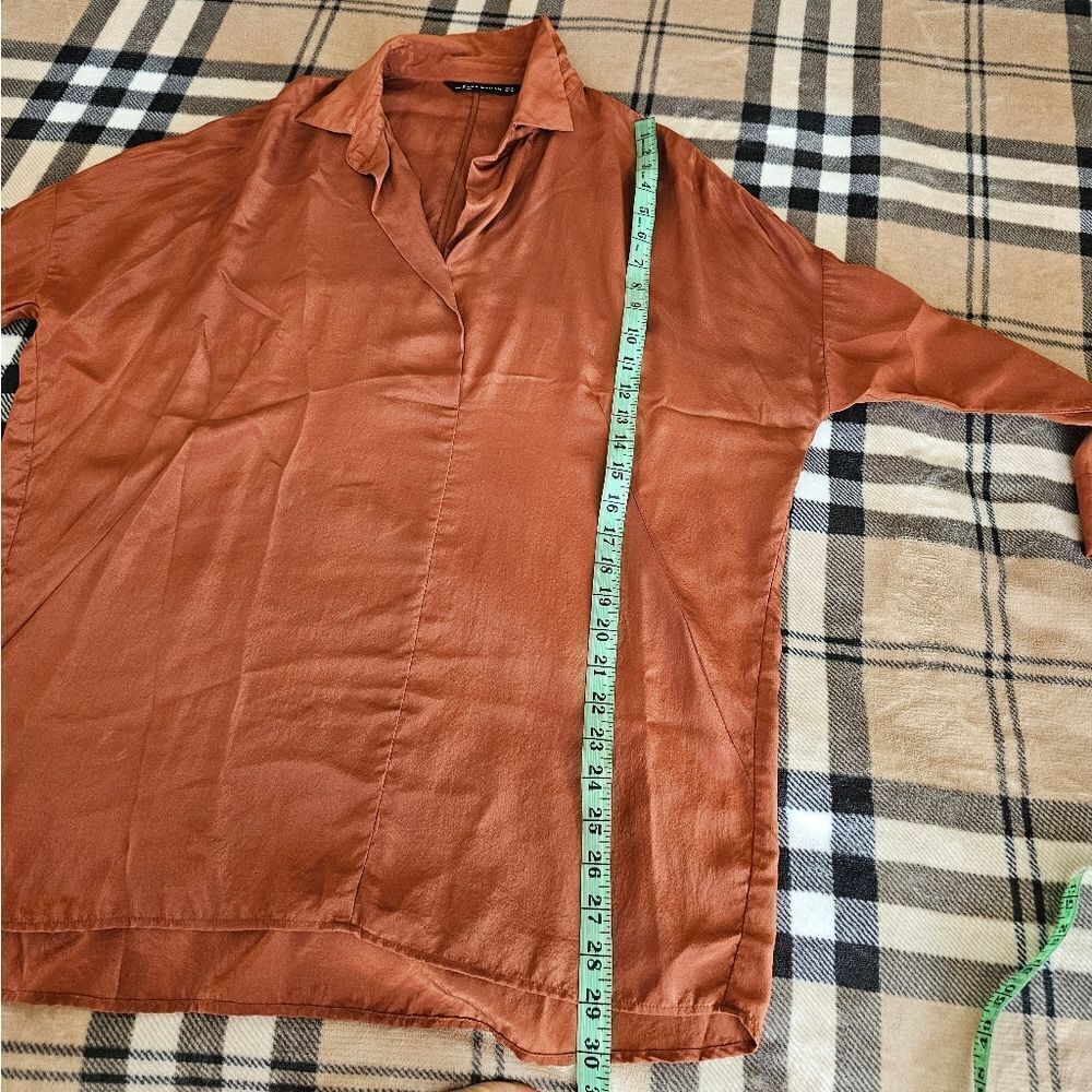 Brown Button-Up Blouse - Picture 5 of 6
